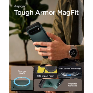 Spigen Tough Armor Mag MagSafe ümbris mudelile Google Pixel 11 Pro, tumeroheline