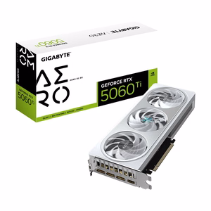 GIGABYTE GeForce RTX 5060 Ti AERO OC 8G Videokaart - 8GB GDDR7, 128bit, PCI-E 5.0, 2647MHz Core Clock, 3 x DisplayPort, 1 x HDMI, GV-N506TAERO OC-8GD