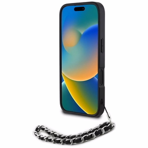 Karl Lagerfeld Saffiano Crystals w/Chain iPhone 16 Ümbris - Must