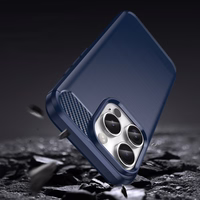 Carbon Ümbris jaoks iPhone 16 Pro Max Silicone Ümbris - Sinine