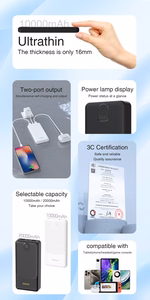 Dudao K10 10000mAh 2.4A akupank 2 × USB-A liidesega – valge