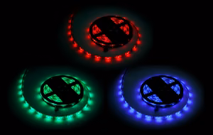Rebel RGB LED strip, 5 m, 150× 5050 SMD, waterproof, white PCB