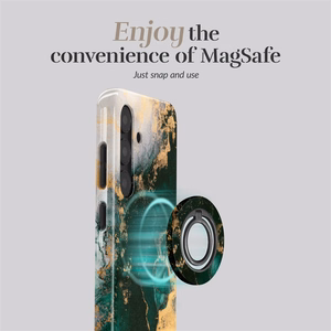 MIO Green Marble Magsafe ümbris rõngashoidjaga