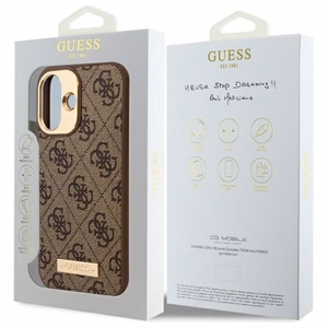 Guess 4G Logo Plate MagSafe iPhone 16 Plus Ümbris - Brown