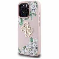 Guess Grained Roses Big 4G logo iPhone 16 Pro Max ümbris - roosa
