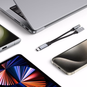 Tech-Protect UltraBoost USB-C (male) PD 60W 6A / mini jack 3.5mm (female) - USB-C (female) - must
