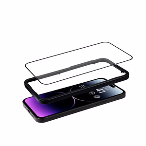 Crong Anti-Bacterial 3D Armor Glass 9H kogu ekraani kattev karastatud kaitseklaas iPhone 14 Pro Max jaoks koos paigaldusraamiga