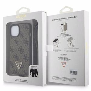 Guess GUHCP15MP4TDSCPW iPhone 15 Plus 6.7" brown/brown hardcase Crossbody 4G Metal Logo