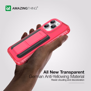 Amazing Thing Titan Pro Neon Mag Wallet Чехол 10FT IP156.7PTWPN для Iphone 15 Pro Max розовый с подставкой