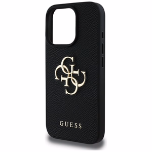 Guess Grained Big 4G Logo Small Classic Logo Ümbris jaoks iPhone 16 Pro Max - must