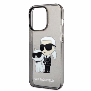 Karl Lagerfeld Glitter Karl&Choupette ümbris jaoks iPhone 14 Pro Max - must
