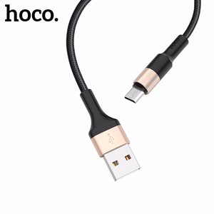 USB kaabel Hoco X26 microUSB 1.0m must-kuldne