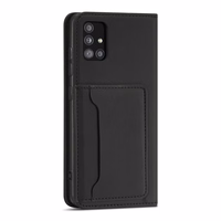 Magnetkaardi ümbris Samsung Galaxy A12 5G ümbris rahakott kaardihoidja must