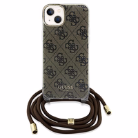 Guess Crossbody Cord 4G Print ümbris jaoks iPhone 15 / 14 / 13 - brown