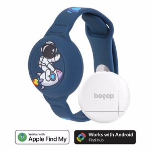 Beeep OneTag otsinguseade laste silikoonkäepaelaga, Astronaut, Apple Find My / Android