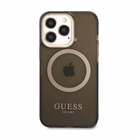 Guess kuldne Outline Translucent MagSafe ümbris jaoks iPhone 13 Pro Max - must