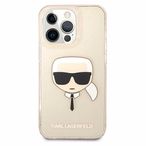 Karl Lagerfeld Glitter Karl's Head чехол для iPhone 13 Pro / iPhone 13 - золотой
