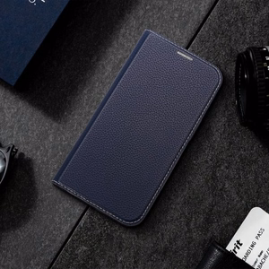 Dux Ducis Skin X2 чехол Samsung Galaxy S23+ флип-чехол кошелёк подставка синий