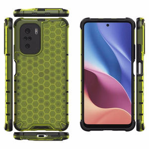Honeycomb Case броневой чехол с TPU бампером для Xiaomi Redmi K40 Pro+ / K40 Pro / K40 / Poco F3 зелёный