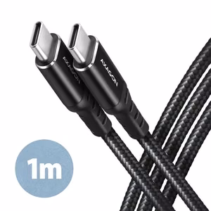 Axagon USB-C USB-C kaabel 1m 60W HQ must BUCM-CM10AB