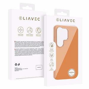 Liavec Silky ümbris metallist kaamera raamiga Samsung Galaxy S26 Ultra jaoks oranž