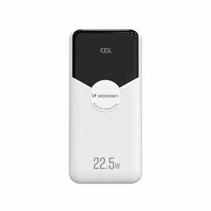 Wozinsky WFC-15W 20000mAh 22.5W PD20W akupank sisseehitatud Lightning ja USB-C kaablitega - valge