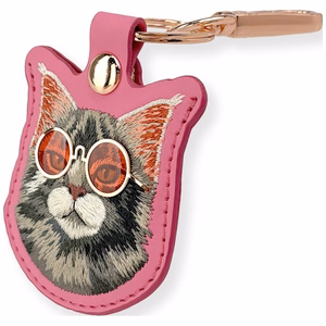 Nimmy Glasses Cool and Cute Cat jälgimisseadme ümbris, roosa