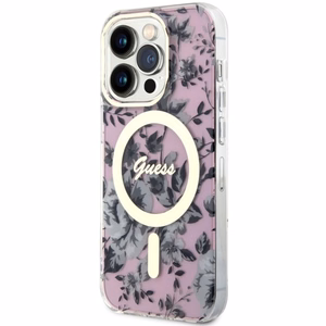 Guess GUHMP14LHCFWSP iPhone 14 Pro 6.1" roosa/roosa hardcase Flower MagSafe