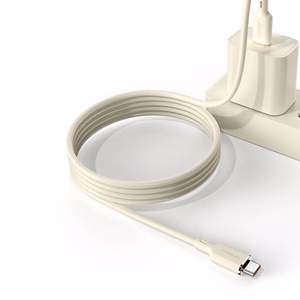 Dudao L7SF кабель 2 в 1 USB-C - USB-C Lightning 100W 1.2м - бежевый