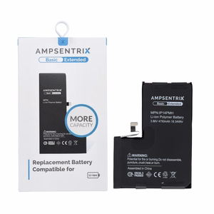 AmpSentrix Basic aku iPhone 14 Pro Max jaoks (suure mahutavusega 4750 mAh)
