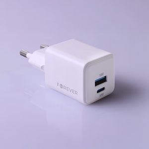 Forever TC-08-30AC GaN PD QC laadija 1x USB-C 1x USB 30W valge