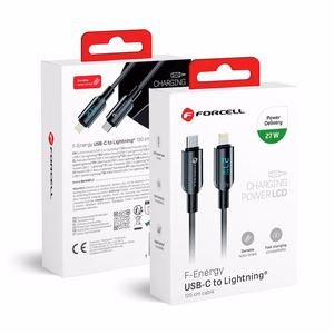 Kaabel USB C to Lightning Forcell F-Energy PD 3A 27W Digital 1,2 m C276 must