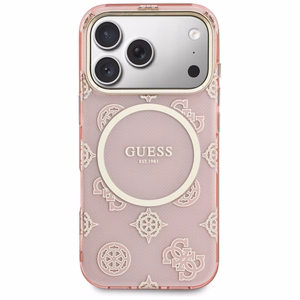 Guess IML Peony Dot MagSafe ümbris for iPhone 17 Pro - roosa