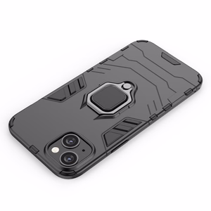 Чехол Ring Armor для iPhone 14 бронированный с магнитным кольцом-держателем чёрный