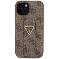 Guess Grip Stand 4G Triangle Strass ümbris jaoks iPhone 15 - brown