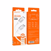 Borofone Kaabel BX101 Creator - Type C to Type C - 60W 3A 1 metre valge