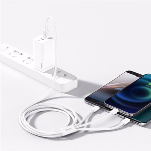 USB kaabel Baseus 3in1 Superior valge 150cm (kuni 3.5A)