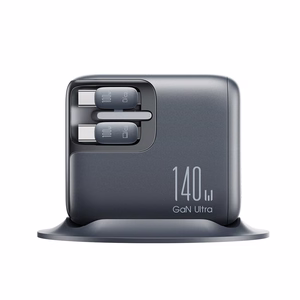 Joyroom Podix JR-TRD01 GaN 140W Desktop Laadija with 5 Ports and Dual Retractable Cables - Hall