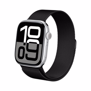 Crong Milano Steel roostevabast terasest rihm Apple Watch 44 / 45 / 46 / 49 mm kellale, must