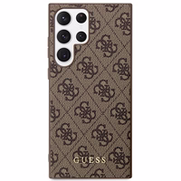 Guess GUHCS23LG4GFBR S23 Ultra S918 brown/brown hard ümbris 4G Metal kuldne Logo