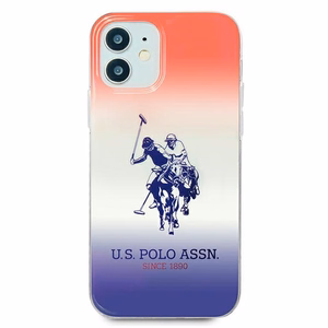 US Polo Assn. Gradient Pattern Collection ümbris seadmele iPhone 12 mini, punane / sinine