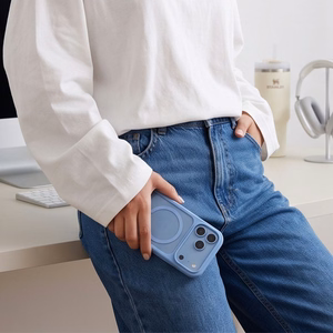Tech-Protect MagOne CC MagSafe ümbris 2 karastatud klaasiga mudelitele iPhone 18 Pro Max / 17 Pro Max, läbipaistev sinine