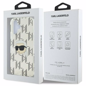 Karl Lagerfeld IML Karl Head Electroplated iPhone 16 Ümbris - Clear