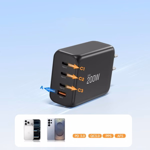 Tech-Protect NC200W-GaN 4-portiline 200W seinalaadija - must