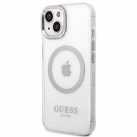 Guess GUHMP14MHTRMS iPhone 14 Plus 6.7" hõbedane/hõbedane hard ümbris Metal Outline Magsafe