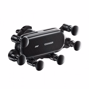 Autohoidik Essager Gravity v2, must (mitte-magnetiline / ventilatsioonivõre)