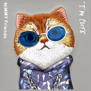 Nimmy Glasses Cool Cat чехол для iPhone 15 Pro Max - серый