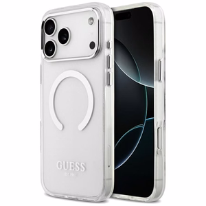 Guess Metal Outline MagSafe ümbris jaoks iPhone 17 Pro Max - hõbedane