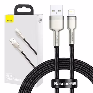 USB cable jaoks Lightning Baseus Cafule, 2.4A, 1m (must)
