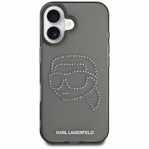 KARL LAGERFELD ümbris jaoks IPHONE 16 Pro KLHCP16LHKHDCELK (IML Rhinestones S K Head) must